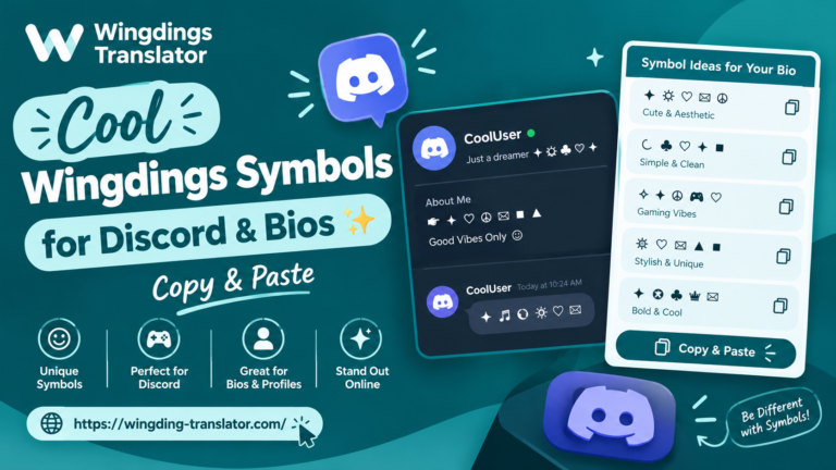 Cool Wingdings Symbols for Discord & Bios ✨ Copy & Paste